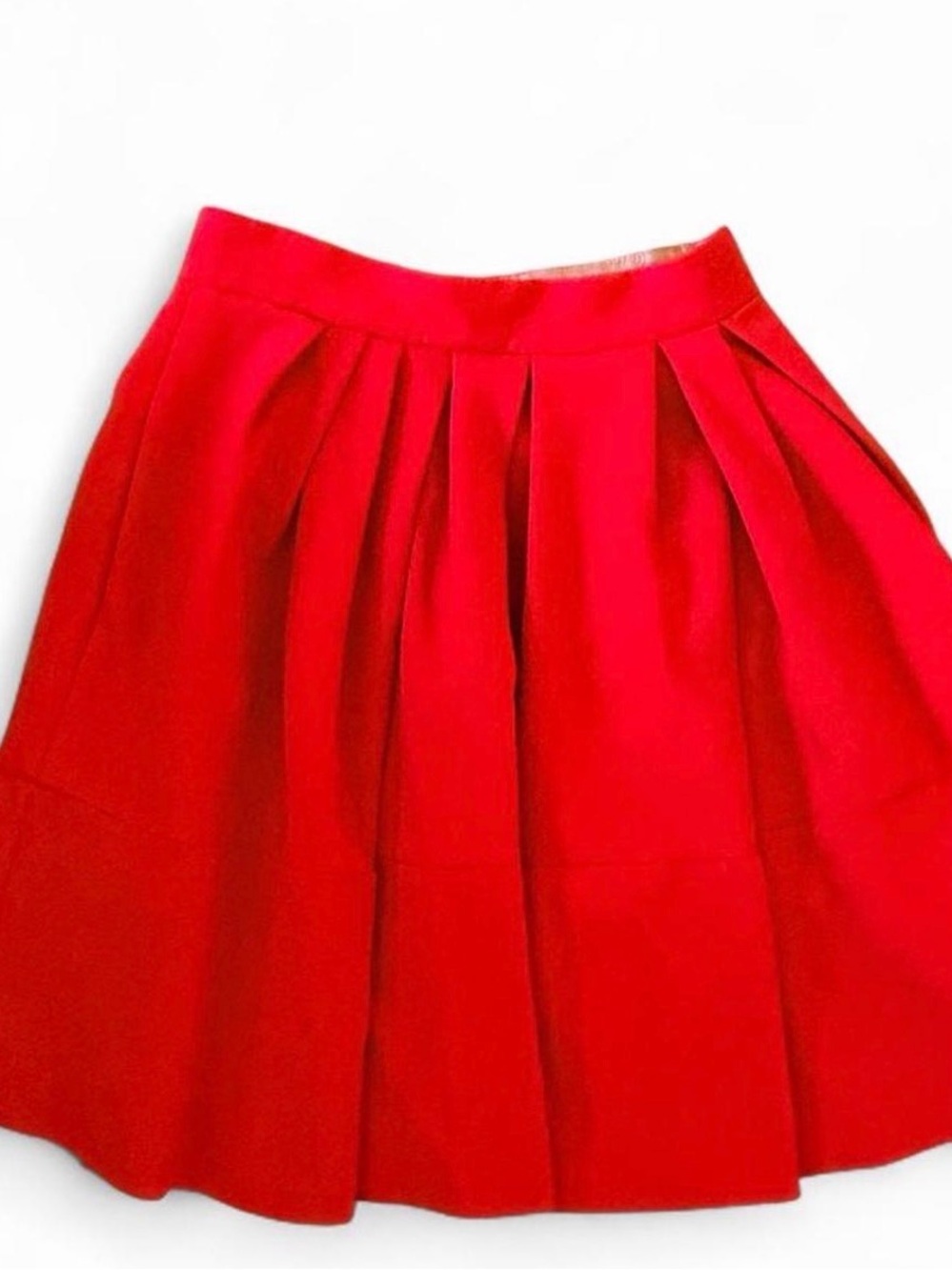 Banana Republic Bright Red Pleated Circle Skirt